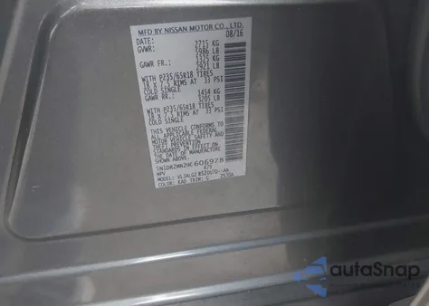 2017 Nissan Pathfinder Sl z USA, uszkodzony, nr VIN 5N1DR2MN2HC606978